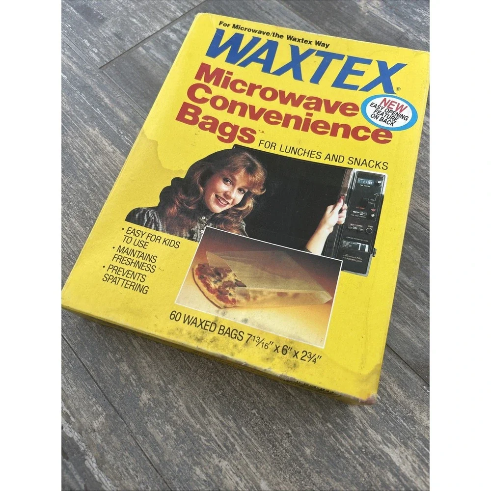 Vtg WAXTEX Waxed Microwave‎ Convenience Bags NOS Prop 60ct 7 13/16
